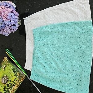 White Cotton Eyelet Skirt